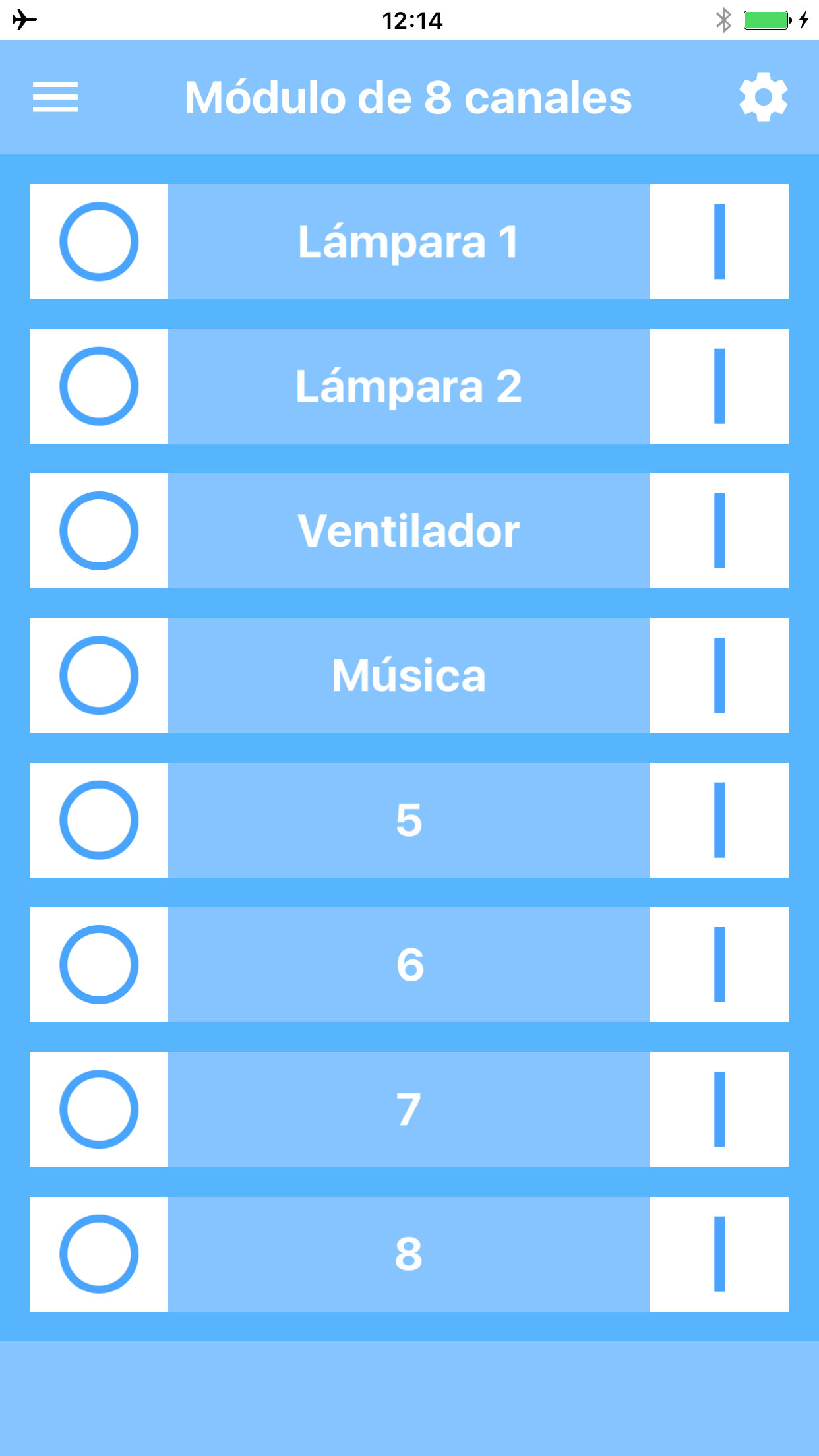 Módulo de relé de 8 canales (iPhone app)