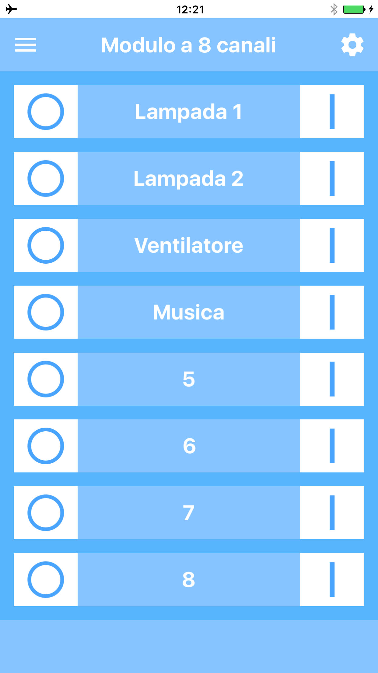 Modulo a 8 canali a relè (iPhone app)