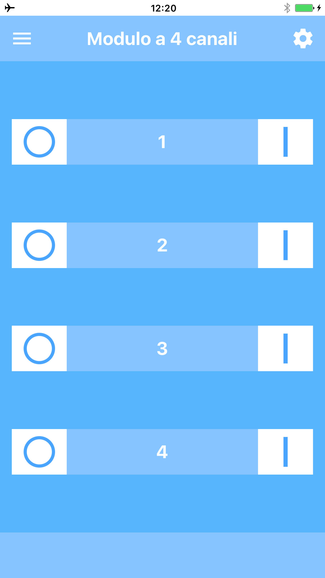 Modulo relè a 4 canali Bluetooth BLE (iOS app)